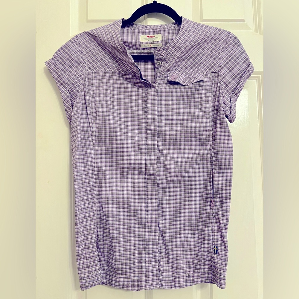 Fjallraven women’s M purple plaid shirt